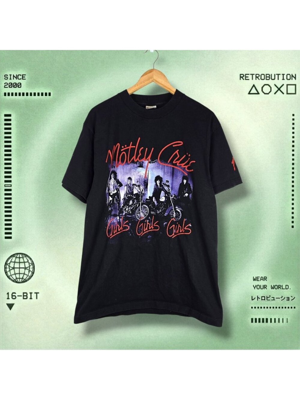 Vintage 90s Motley Crue Girls Graphic Band Shirt Black Size L